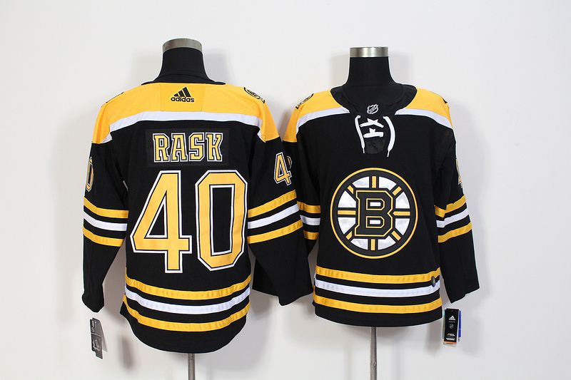 Men Boston Bruins 40 Rask Black Hockey Stitched Adidas NHL Jerseys